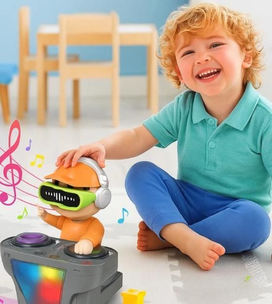 MiniMarvels™ DJ Bouncing Beat – Musical Dancing Robot with LED Lights & Sound