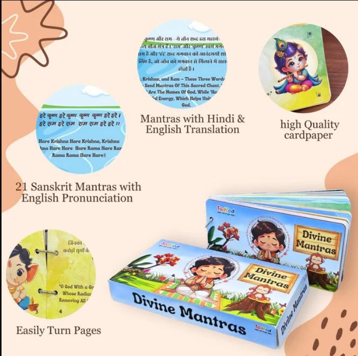 MiniMarvels™ Divine Mantras – Interactive Spiritual Learning Flashcards for Kids